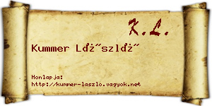 Kummer László névjegykártya